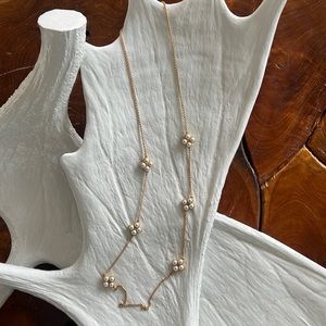 Tory Burch Gold Rope Clover Rosary Necklace